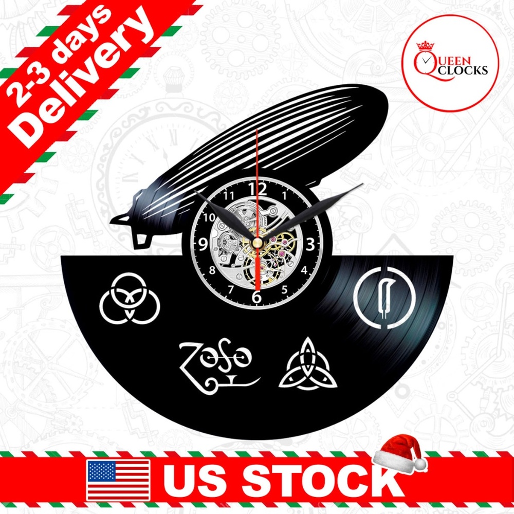 Led Zeppelin Vinyl Clock Record Decor Rock Gifts